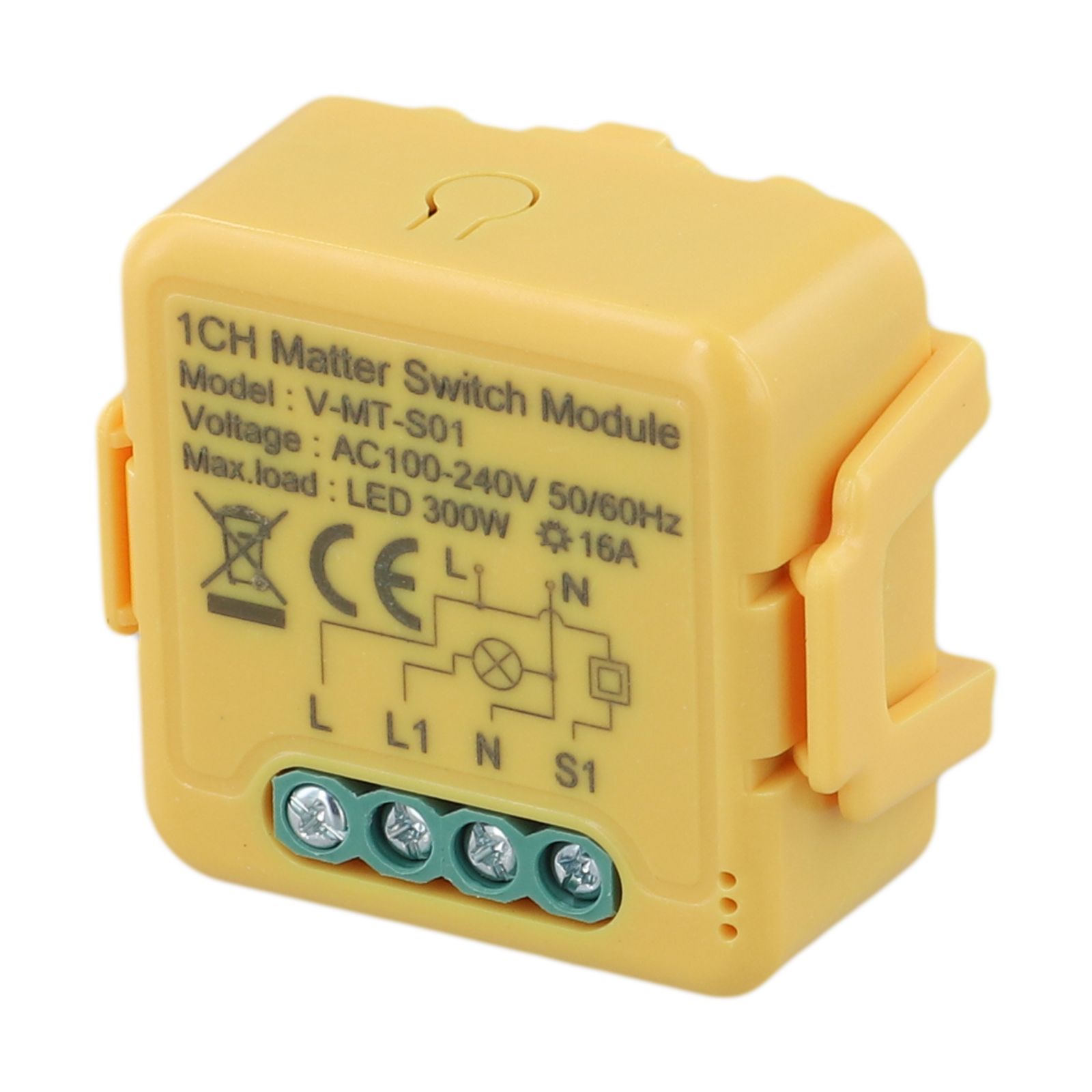 Smart Home Yellow - 16A Akıllı Ev Röle Anahtarı, Sarı