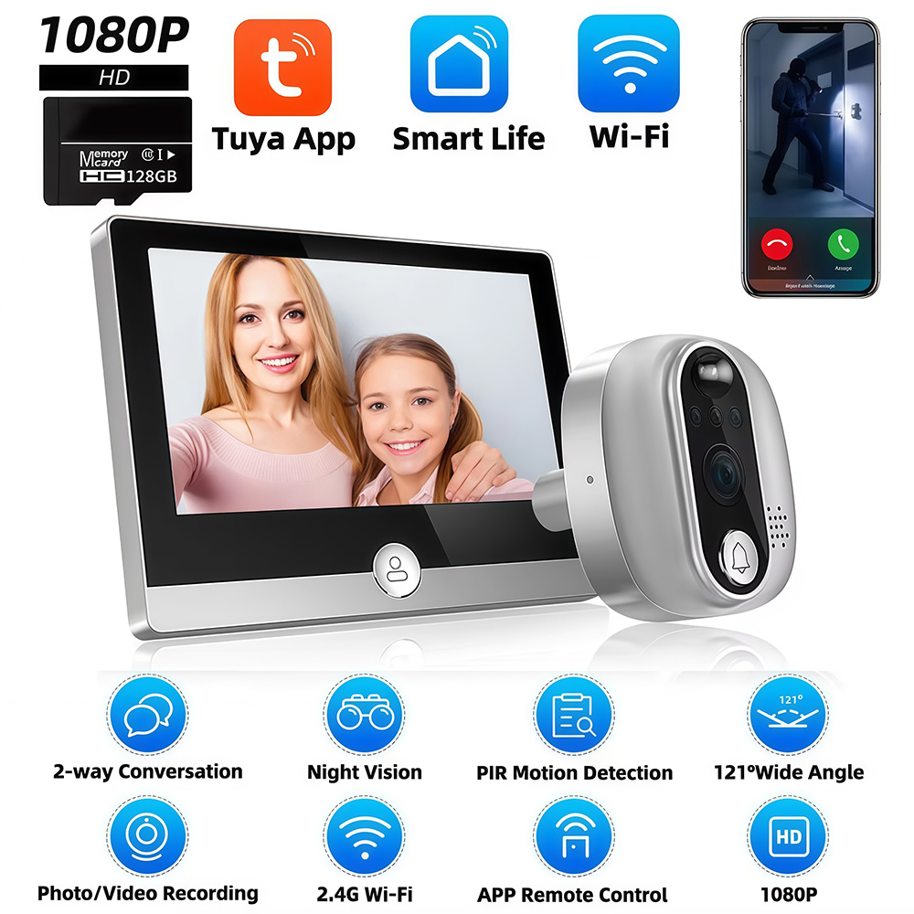 Smart Home Wiser - Tuya 1080P WiFi Kapı Zili Kamera