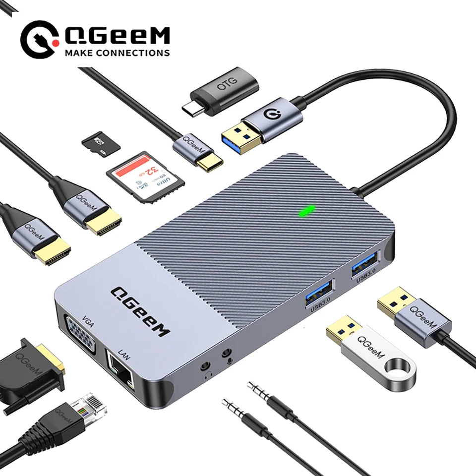 Smart Home Hub 2 - QGeeM USB 3.0 Bağlantı İstasyonu, Üçlü